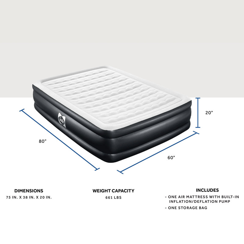 Bestway Sealy Tritech Inflatable Air Mattress Bed Queen 20" with Built